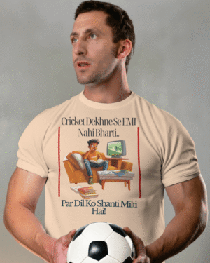 Funny Hindi Quote Tee for Cricket Lovers | Relaxed Casual Wear for Men